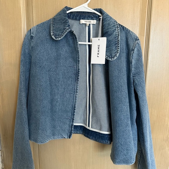 Frame Denim | Jackets & Coats | Frame Denim Cropped Classic Blue Denim ...